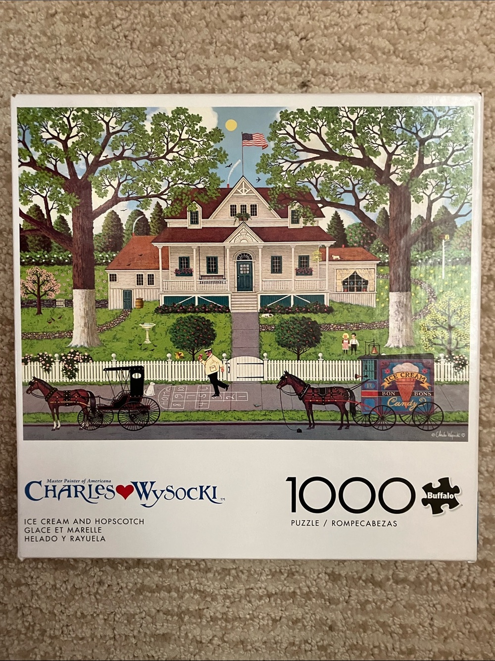 🧩Complete🧩 Charles Wysocki “Ice Cream and Hopscotch” puzzle - 1000 pieces